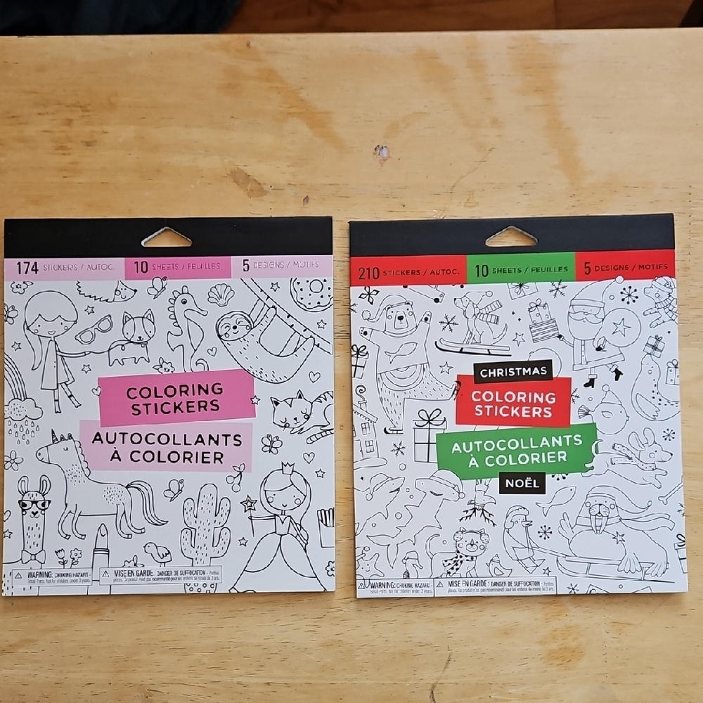 American Greetings Coloring Stickers - Red and Green